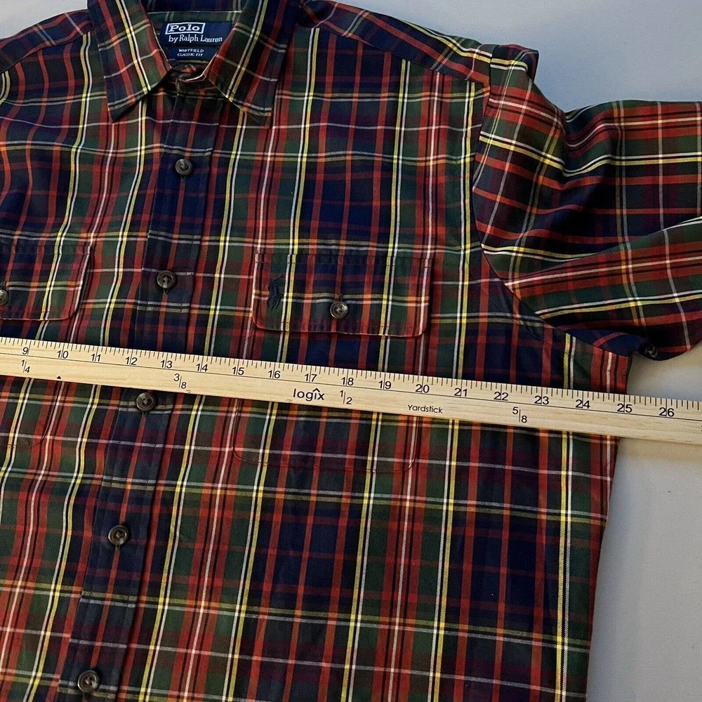 Polo Ralph Lauren Whitfield‎ Classic Shirt Plaid Mens Large Blue Red Green Plaid